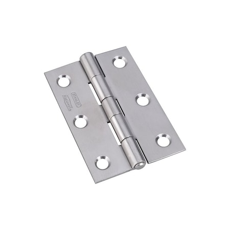 National Hardware Narrow Hinge, 3 in W Frame Leaf, 0.065 in Thick Frame Leaf, Stainless Steel, Stainless Steel, 2PK N348-995
