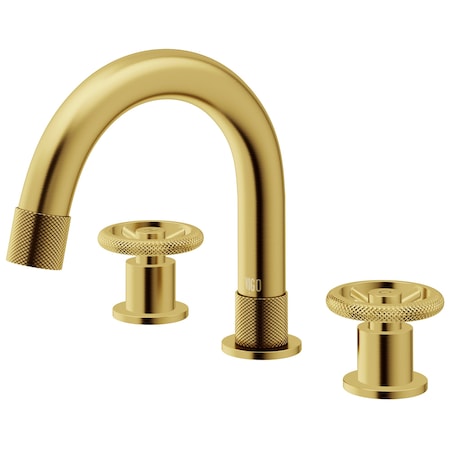 Vigo Wythe Two Handle Three-Hole Widespread Bathroom Faucet in Matte Brushed Gold VG01306MG