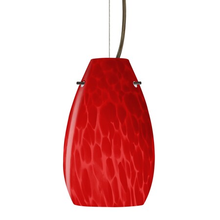 Besa Lighting Besa Pera 9 Pendant, Red Cloud, Bronze Finish, 1x 9W LED 1KX-4126RC-LED-BR