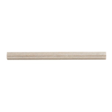 Apollo Tile Beige 1x12 Crystal Sand Marble Polished Pencil Liner Tile Trim 0.67 sqft/case, 10PK APLMSH884PA