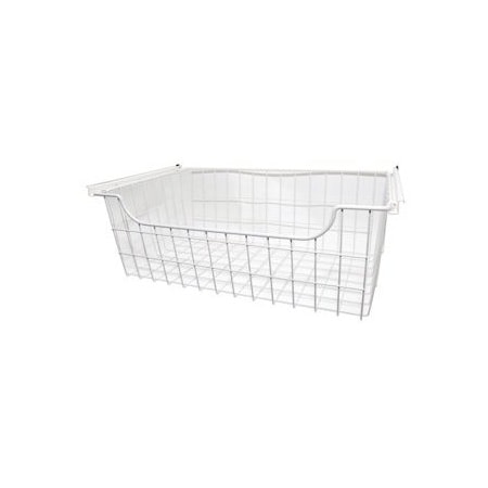 Easy Track 8in Wire Sliding Basket, White 1308