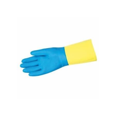 Mcr Safety Chem-Tech Neoprene Over Latex Gloves, Blue/Yellow, Large, 12PK 127-5409S