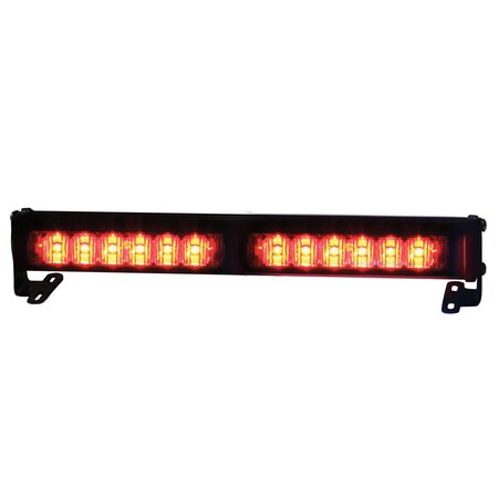 Code 3 Dl Hd Dash/Dck Light, Shrd, LED, Rd, 12-7/8W XT602RR