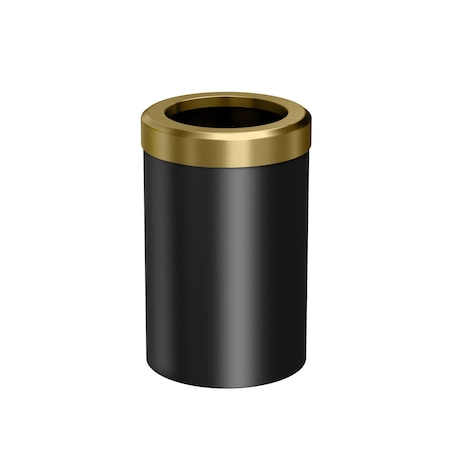Gatco Modern Round 3 Gal. Wastebasket, Matte Black/Brushed Brass 1930