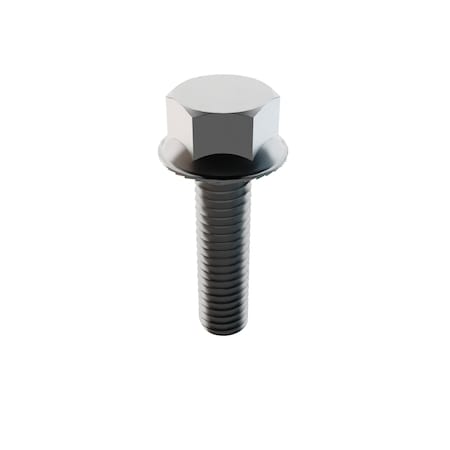 Zoro Select Not Graded, 5/16"-18 Serrated Flange Bolt, Plain Stainless Steel, 1 1/4 in L, 50 PK 32-SFH-31C-125
