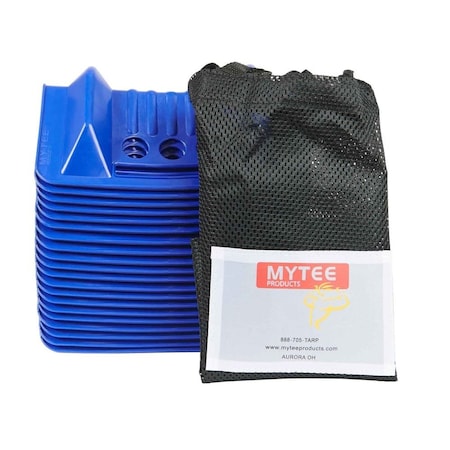 Mytee Products 4 inx4 inx10 in Blue Corner Protector V Shaped Flatbed Edge Guards with Carrying Case, 120PK PCP10-20PACKx6