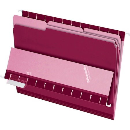 Tops Business Forms Pendaflex, INTERIOR FILE FOLDERS, 1/3-CUT TABS, LETTER SIZE, BURGUNDY, 100PK 421013BUR