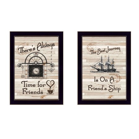 Homeroots Set Of Two Friendship Journey 2 Black Framed Print Kitchen Wall Art, 2PK 405924