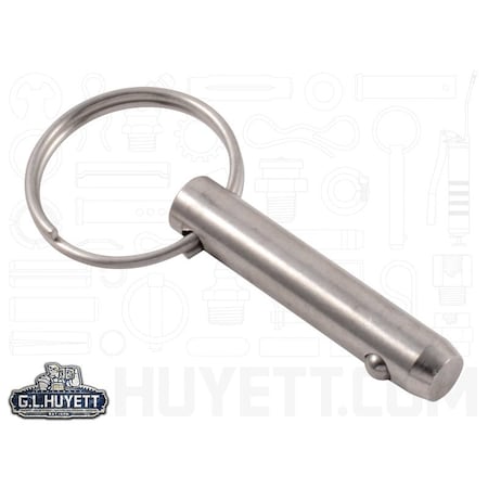 Huyett Detent Pin, 300 Stainless Steel, 0.312 in Dia x 1.000 in Effective Length x 0.317 in Hole Dia DTPS-0312-1000