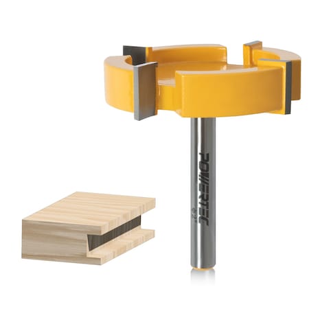 Powertec Slab Flattening Router Bit, Surfacing Router Bit 1/4 Shank, 2 in. Diameter, 1/2 in. Cutting Depth 73056N