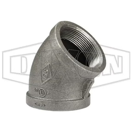 Dixon 45Deg Pipe Elbow, 4 in Nominal, FNPT End Style, Iron EL45400