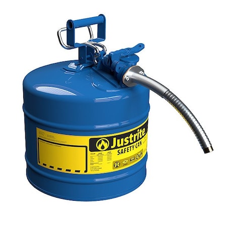 Justrite TYPE II SAFETYCAN, Steel, Blue, HoseOD1in 7250330
