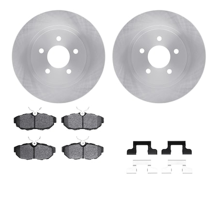 Dynamic Friction Co DFC Rotors with EURO 5000 Ceramic Brake Pads includes Hardware 6612-54046