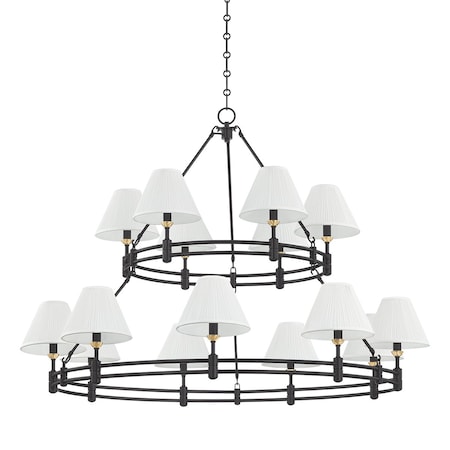 Hudson Valley Lighting Howard 15 Light Chandelier in Aged Brass/Distressed Bronze by Mark D. Sikes MDS1802-AGB/DB