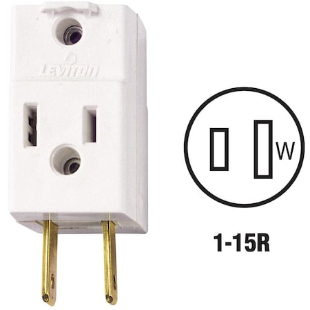 Leviton White 15A 3-Outlet Cube Tap 008-00531-00W