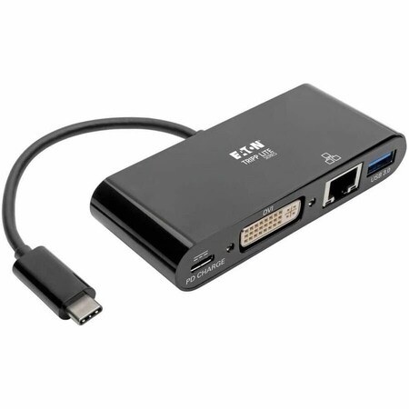 Tripp Lite USB C TO DVI EXTERNAL VIDEO ADAPTER WITH USB-A HUB, USB-C PD CHARGING & GIGABIT U444-06N-DGUB-C