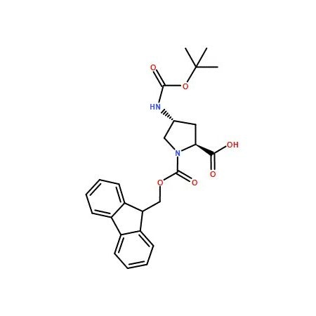 Ak Scientific (2S, 4R)-Boc-4-amino-1-Fmoc-pyrrolidine-2-carboxylic acid (250mg), CAS 273222-06-3 4240AH-250mg