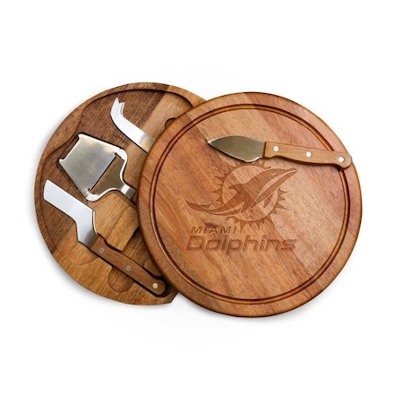 Picnic Time Family Of Brands Miami Dolphins - Acacia Circo Cheese Cutting Board & Tools Set, (Acacia Wood) 855-04-512-173-2