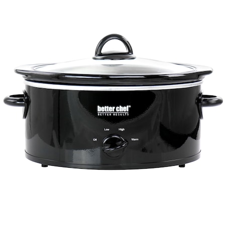 Better Chef 3 Quart Oval Slow Cooker with Removable Stoneware Crock in Black IM-463B