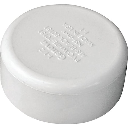 Genova CANPLAS Pipe Cap, 112 in, Hub, PVC, White 193081