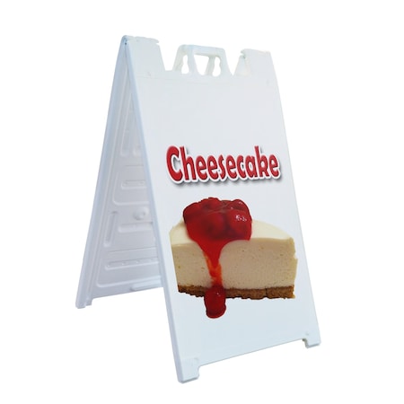 Signmission Cheesecake, A-Frame & 2 Decals Installed, Heavy-Duty Plastic Frame SBHD-D-2436-Cheesecake