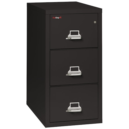Fireking 17-3/4" W 3 Drawer File Cabinet, Black, Letter 3-1831-CBL