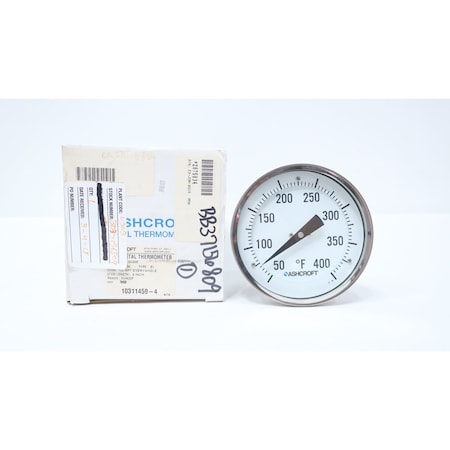 Ashcroft BIMETAL THERMOMETER 5IN 1/2IN 9IN NPT 50-400F 50 EI 60 E060 090 50/400F