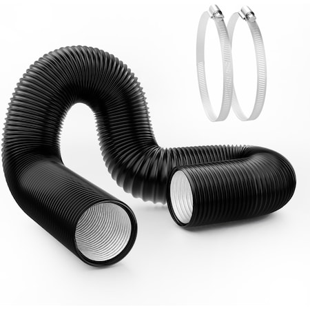 Ipower Flexible 12 Inch 8 Feet Aluminum Ducting 4 Layer Protection Dryer Vent Hose for HVAC Heating GLDUCT12X8CPVCBLK