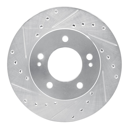 Dynamic Friction Co DFC Brake Rotor - Drilled and Slotted - Silver 631-72004L