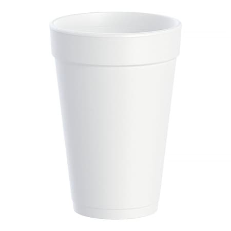 Dart Insulated Foam Beverage Drinking Cups, Styrofoam, Disposable, Insulated, White, 16 oz, 16J16, 1000PK 652135_CS