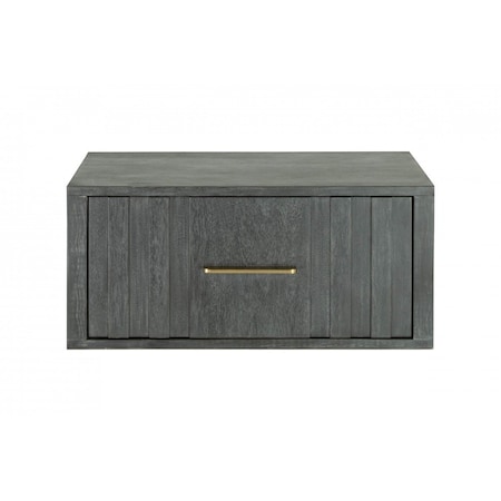 Homeroots 12" Gray Solid and Manufactured Wood One Drawer Nightstand 491589