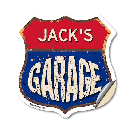 Signmission Jack's Garage, 18 Inch X 18 Inch, Vinyl Decal SHI-D-18-383-JACK