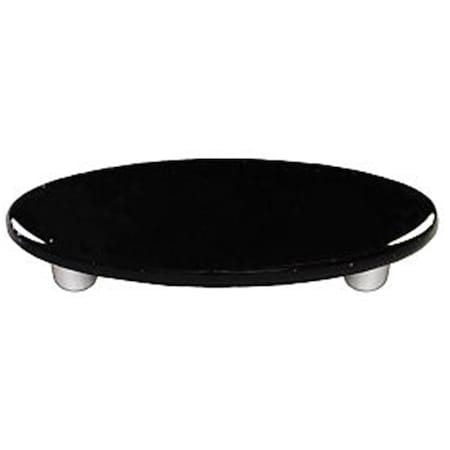 Palacedesigns Black Oval Glass Cabinet Pull - Aluminum Post PA711883