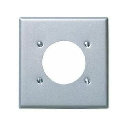 Leviton Receptacle Wallplate, Standard Size, Gang 2, Stainless Steel S701-40