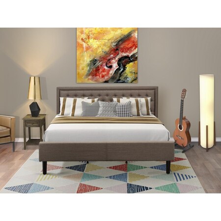 East West Furniture 2 Piece Kendall King Size Bedroom Set - Black KD18K-1DE07