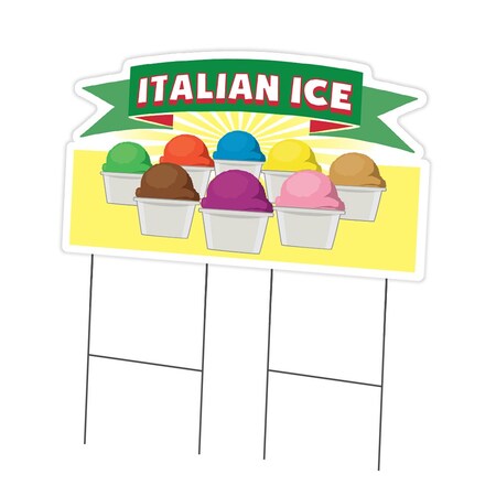 Signmission Italian Ice Yard Sign & Stake outdoor plastic coroplast window, C-DC-2436-DS-Italian Ice C-DC-2436-DS-Italian Ice