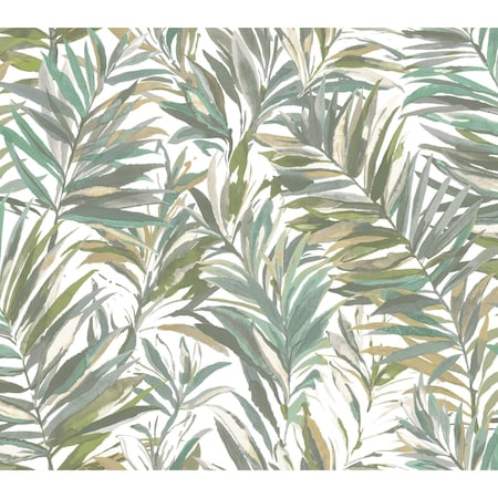 York Wallcoverings Swaying Palms Olive and Aegean Wallpaper GN2542