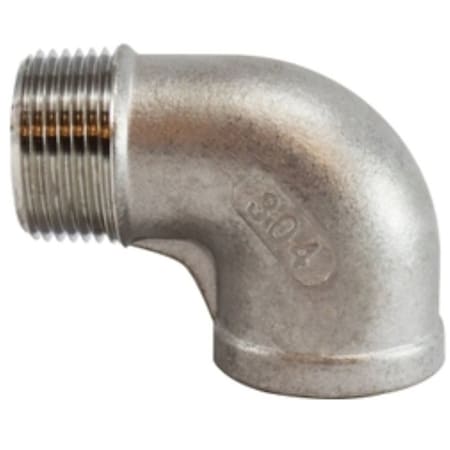 Anderson Metals Anderson Metals Street Pipe Elbow, 3/4 in, Threaded, 90 deg Angle, 304 Stainless Steel, Galvanized 62164B