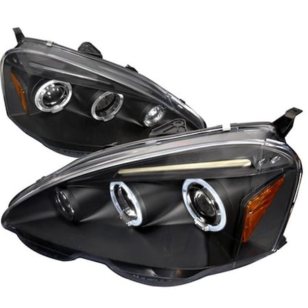 Overtime Halo LED Projector Headlights for 02 to 04 Acura RSX, Black - 10 x 20 x 25 in. OV526718