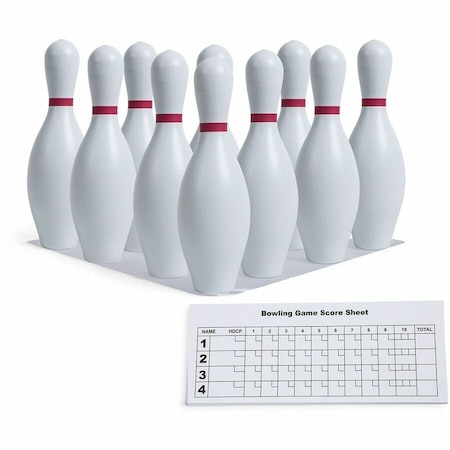 Champion Sports Bowling Pin Set, Set of 10, Score Pad BP10