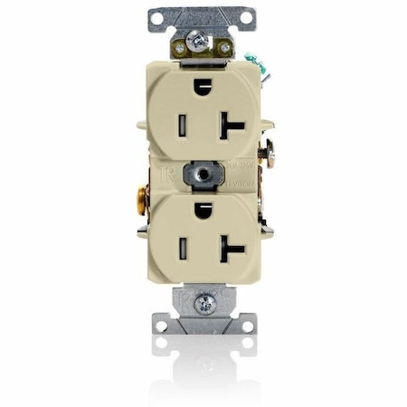 Leviton Duplex Receptacle Outlet, 20A, Ivory, 125V T5362-I