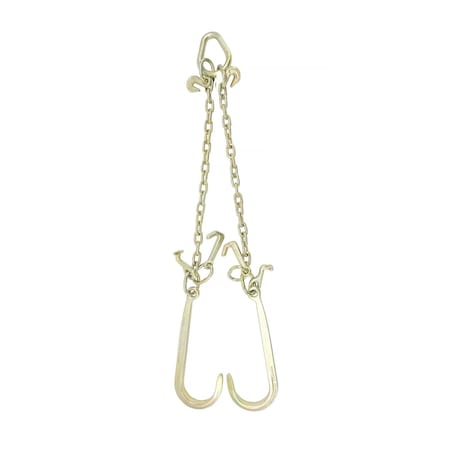 Mytee Products 5/16in G70 V-Chain Bridle w/ 15in Large J Hooks, T- Hook & J-Hook w/ Grab Hooks 2ft Legs CH5162V-J-TJ-GH