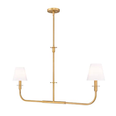 Z-Lite Tova Rubbed Brass 2 Light Linear Chandelier 3049-42L-RB