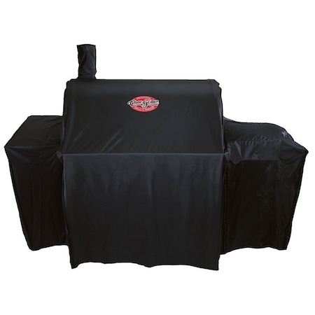 Char-Griller Grill Cover, 66 in W, 26.2 in D, 49.3 in H, Polyester, Black 1655