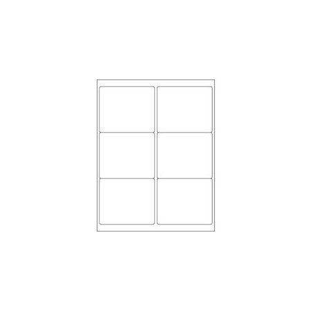 Bubblefast 4 x 3 1/3'' EZ Peel White Rectangle Laser Labels-6 Labels per Sheet BFLLEP207