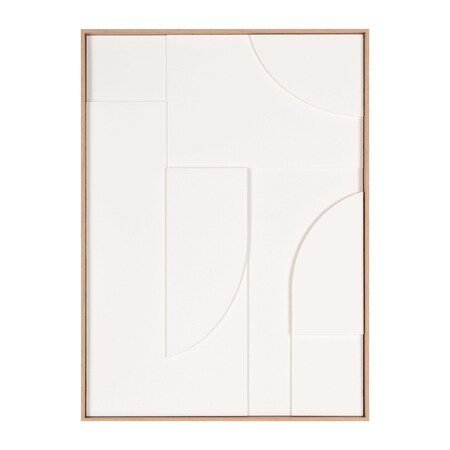 Homeroots White Geo Mache Brown Shadowbox Wall Art 653971