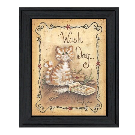 Homeroots Wash Day 2 Black Framed Print Laundry Wall Art 407812