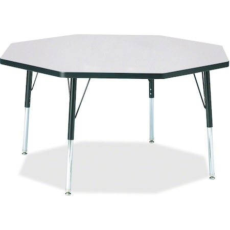 Jonti-Craft Berries Octagon Activity Table, 48 in. x 48 in., E-height, Freckled Gray/Black/Black 6428JCE180