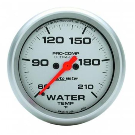 Auto Meter 4469 UltraLite Electric Water Temperature Gauge 2.62 in. 60210 deg F ATM4469