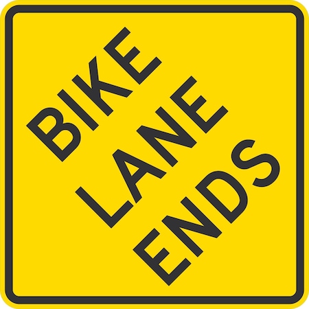 Lyle Bike Lane Ends, 24x24, Non-Reflective, Yellow G-13306-NA_24x24